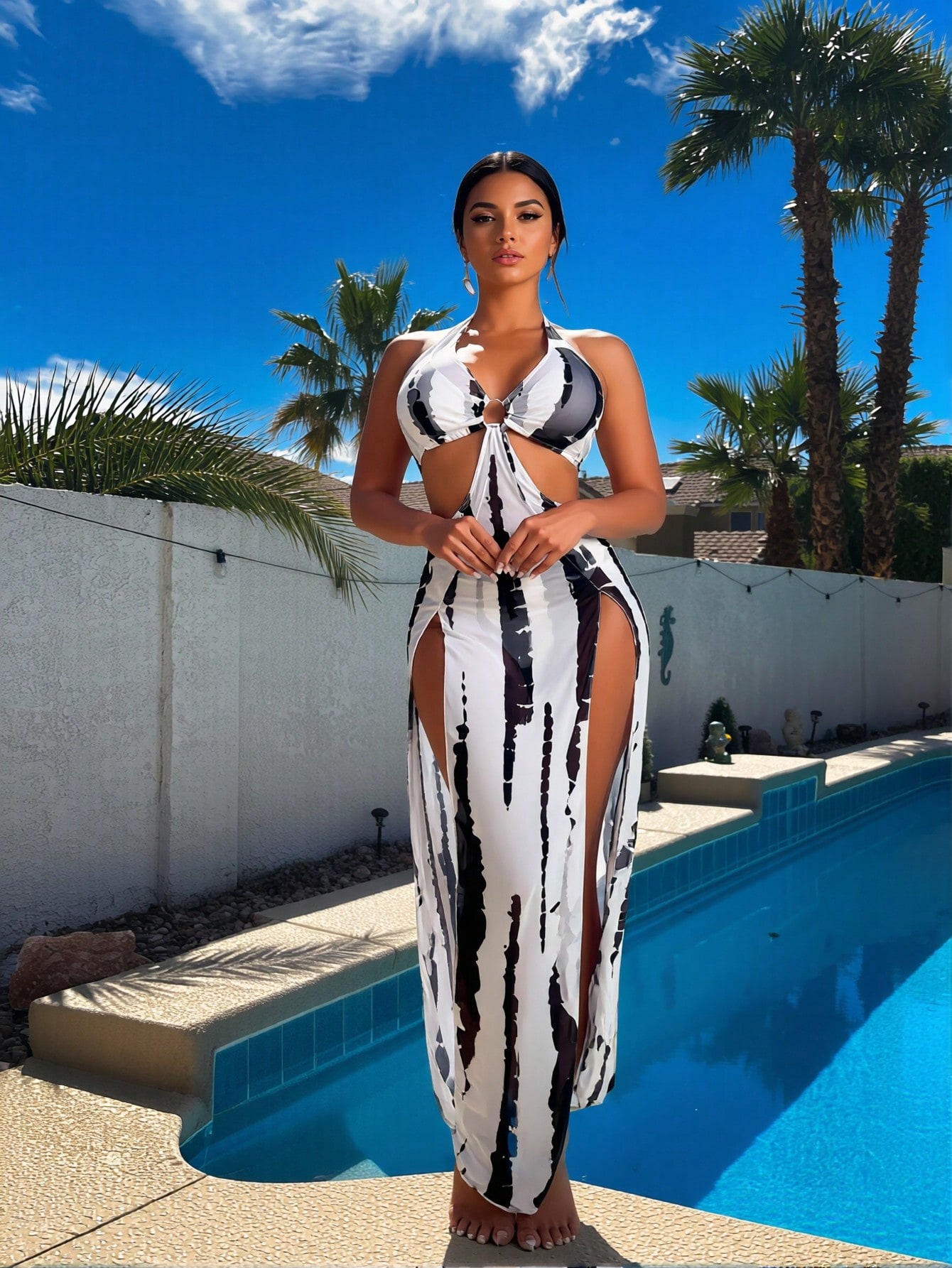 New Black White Tie Dye 3 Piec - огляд і ціна Dresses