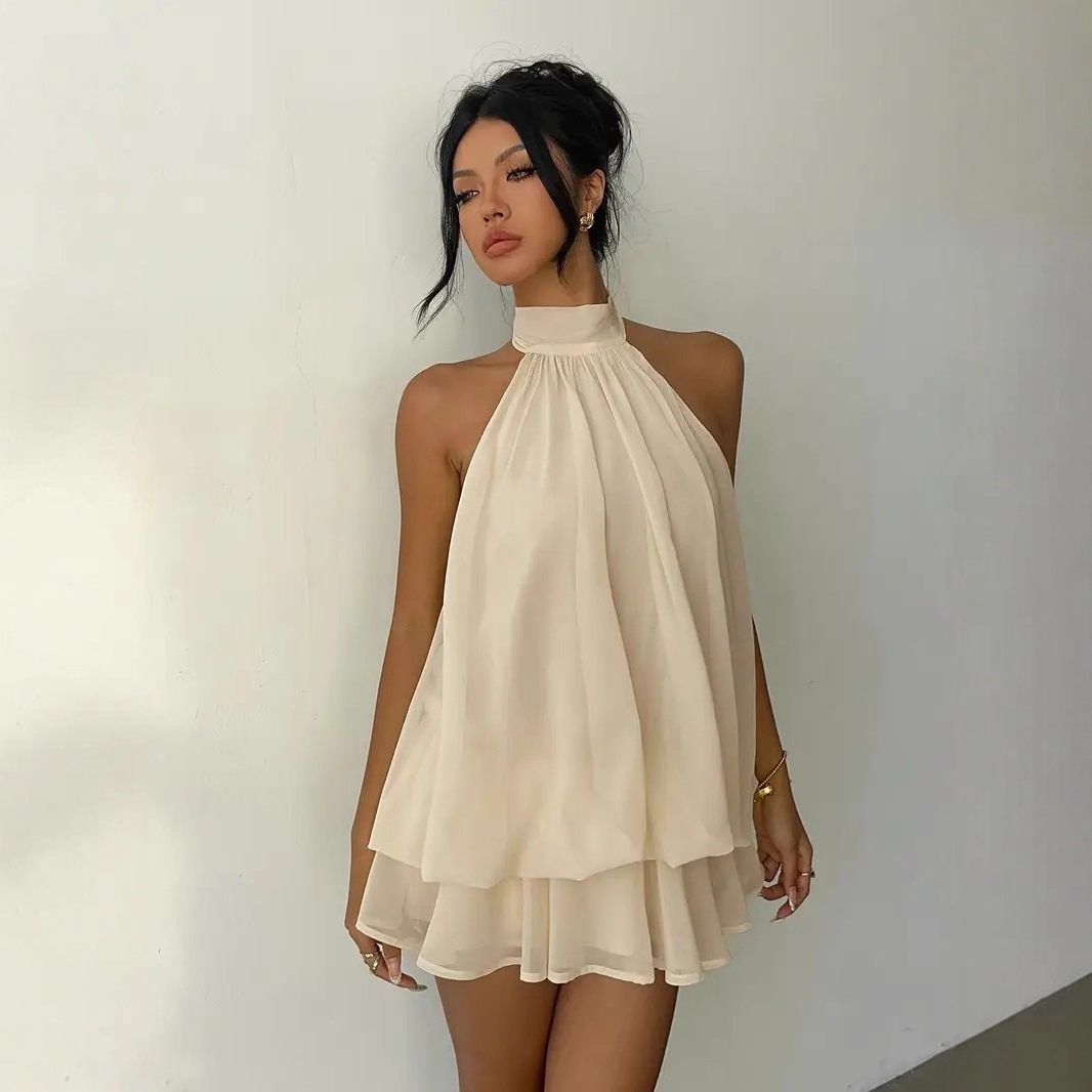 Women's Halter Neck Dress Back - огляд і ціна Y2K Backless Halter Mini Dress