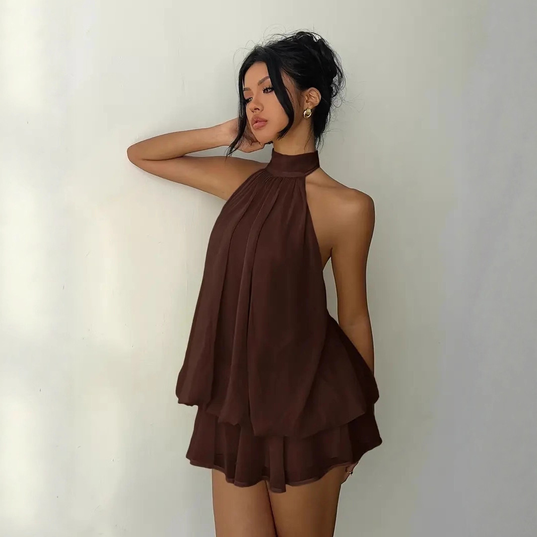 Women's Halter Neck Dress Back - огляд і ціна Y2K Backless Halter Mini Dress