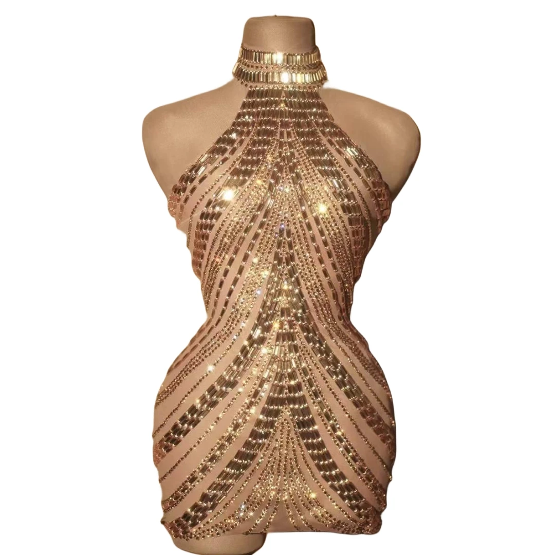 Sparkly Dress Women Stretch Rh - огляд і ціна Sparkly Rhinestone Club Party Dress