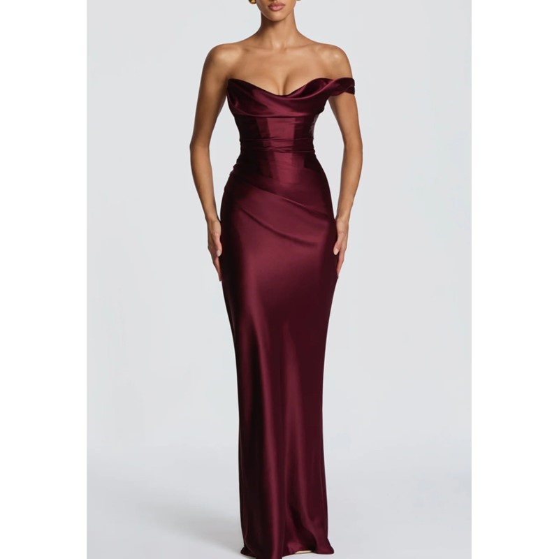Sexy Slim Satin Dress Elegant  - огляд і ціна Elegant Satin Evening Gown Split