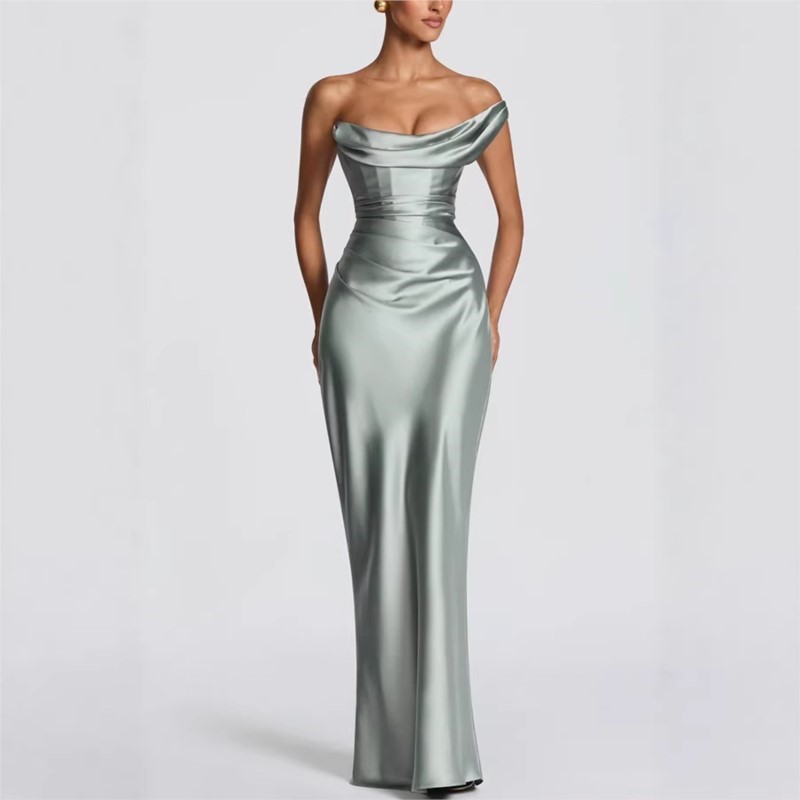 Sexy Slim Satin Dress Elegant  - огляд і ціна Elegant Satin Evening Gown Split