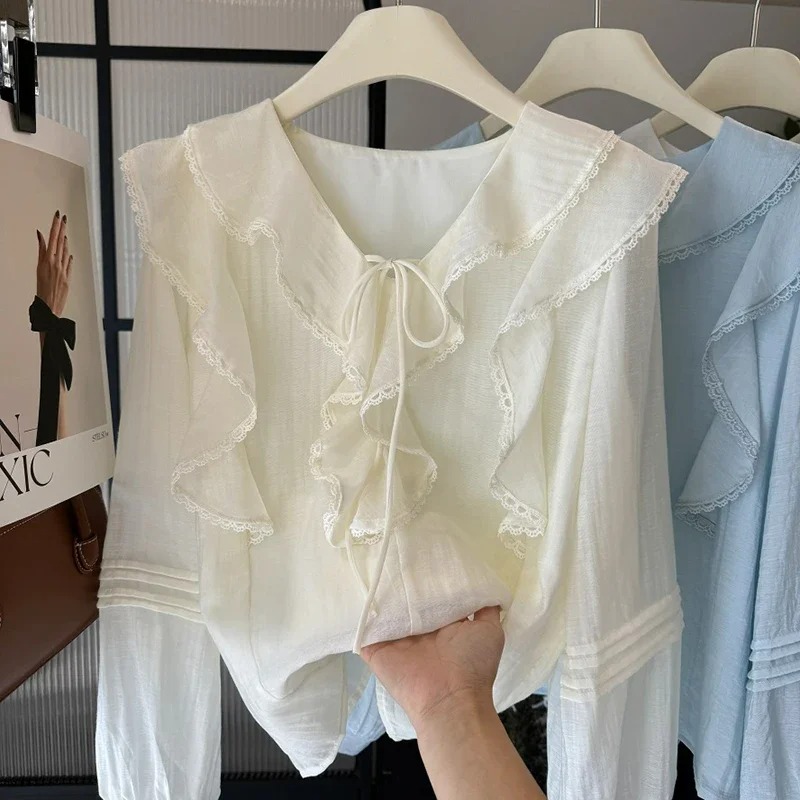 French V-Neck Chic Long Sleeve - огляд і ціна Blouses