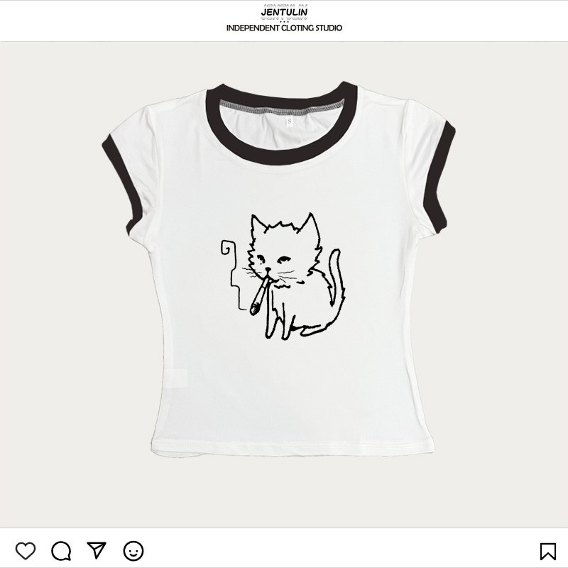 Korea Style Y2k 90s Baby Tees  - огляд і ціна Y2K Graphic Baby Tee Crop