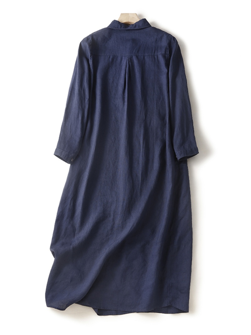 Linen Cotton Blend Long Sleeve - огляд і ціна Casual Loose Linen Shirt Dress