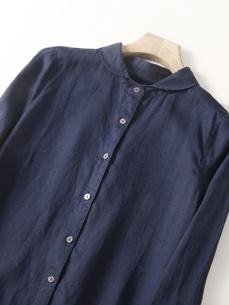 Linen Cotton Blend Long Sleeve - огляд і ціна Casual Loose Linen Shirt Dress