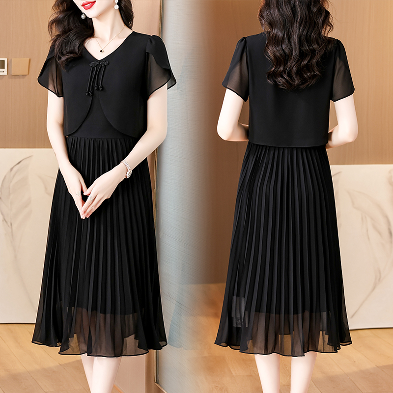2025 Summer Solid Chiffon Casu - огляд і ціна French Vintage Floral Midi Dress